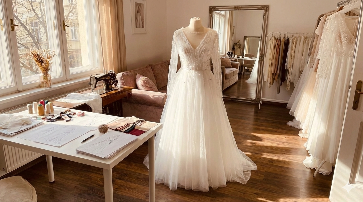 Preview rochie de mireasă cusută manual la Lilla Vogue, articol din blog